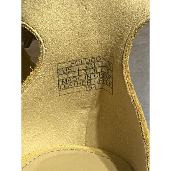 Soludos Sandals Women Size 7 Yellow Suede Strappy Flats - Picture 6 of 6